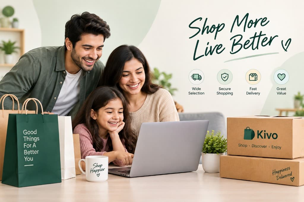 Family shopping together on Kivo — shop more, live better